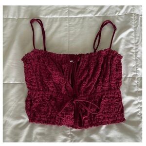 garage tie front crop top